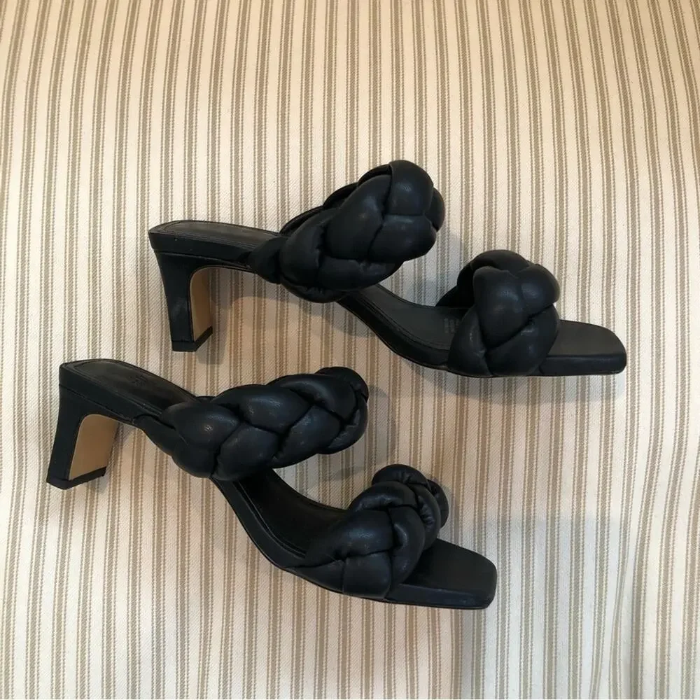 H&M Quilted Faux Leather Sandal Heels - Picture 4 of 10